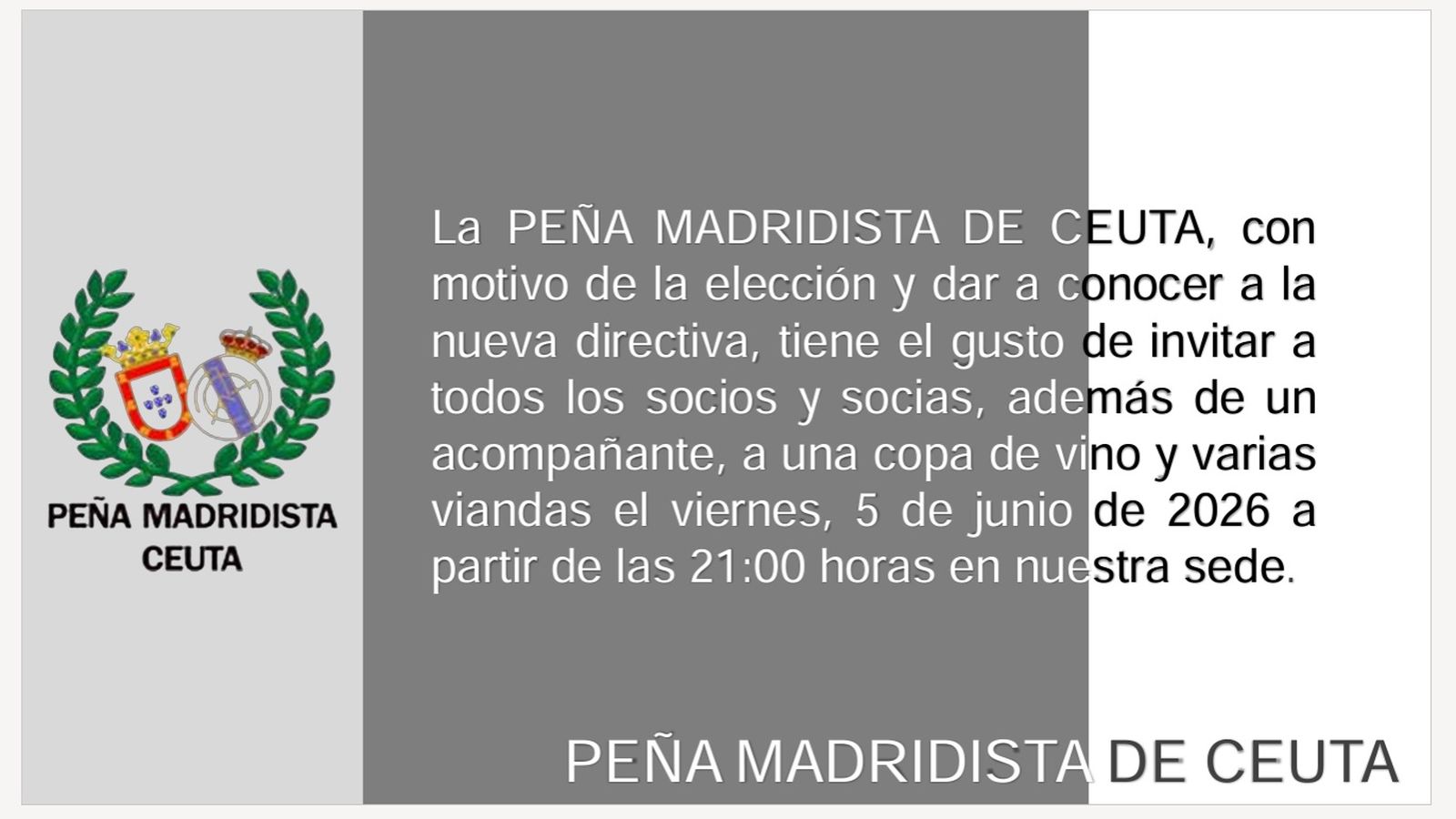 Cartel difundido por la peña madridista en Ceuta
