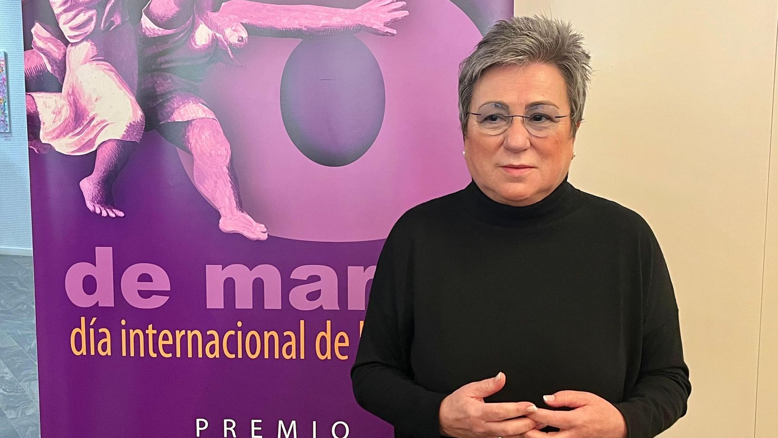 La condecorada, antes de recoger el premio