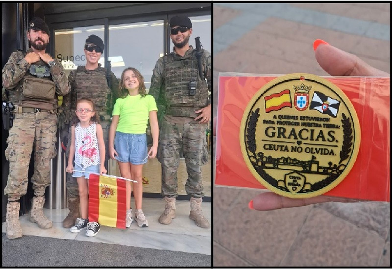 Los más pequeños muestran su agradecimiento al Ejército de Ceuta