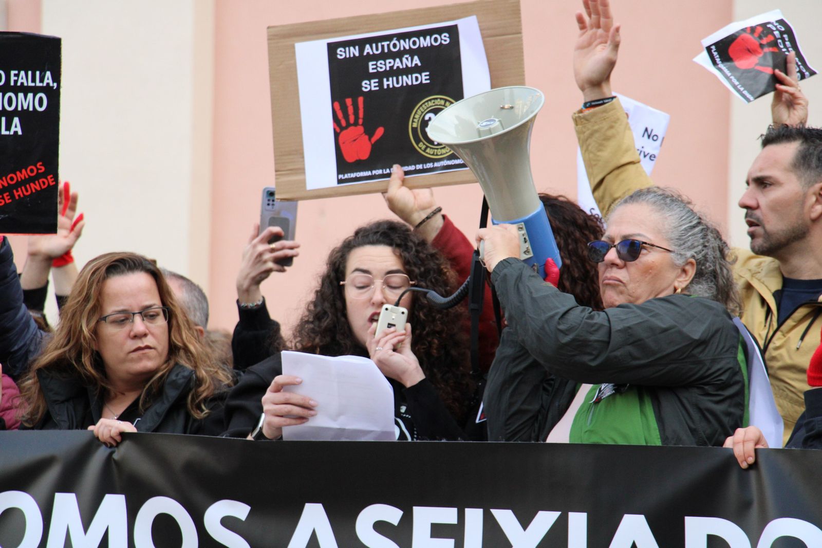 Imagen de archivo de manifestantes de la Plataforma en la lectura de un manifiesto