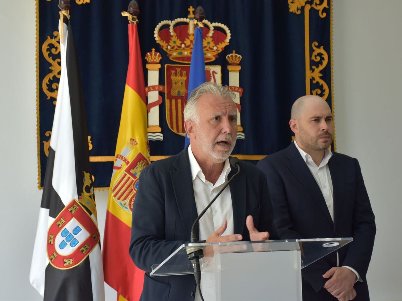 El ministro Torres durante una intervención en la Delegación del Gobierno de Ceuta