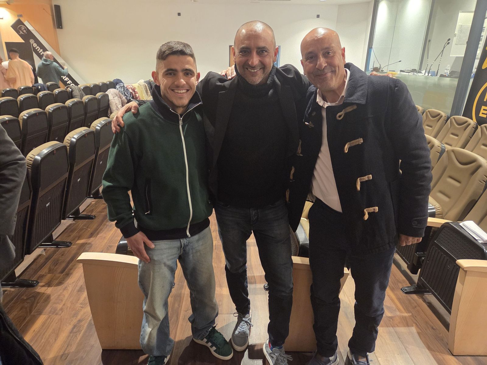 Rachid Shibi con el presidente de la AD Ceuta FC, Luhay Hamido