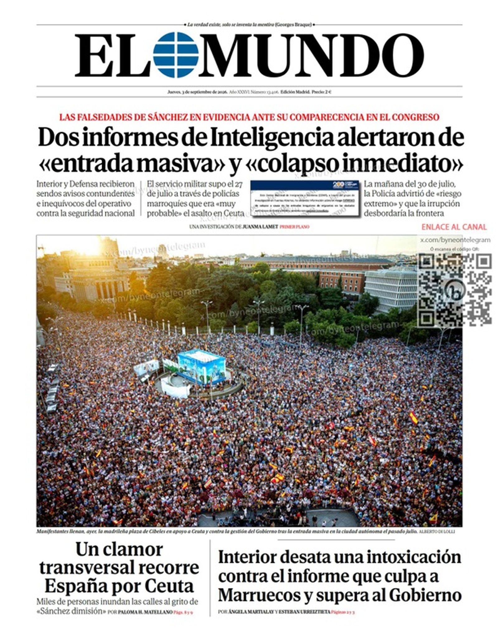 Ceuta ocupa las portadas nacionales