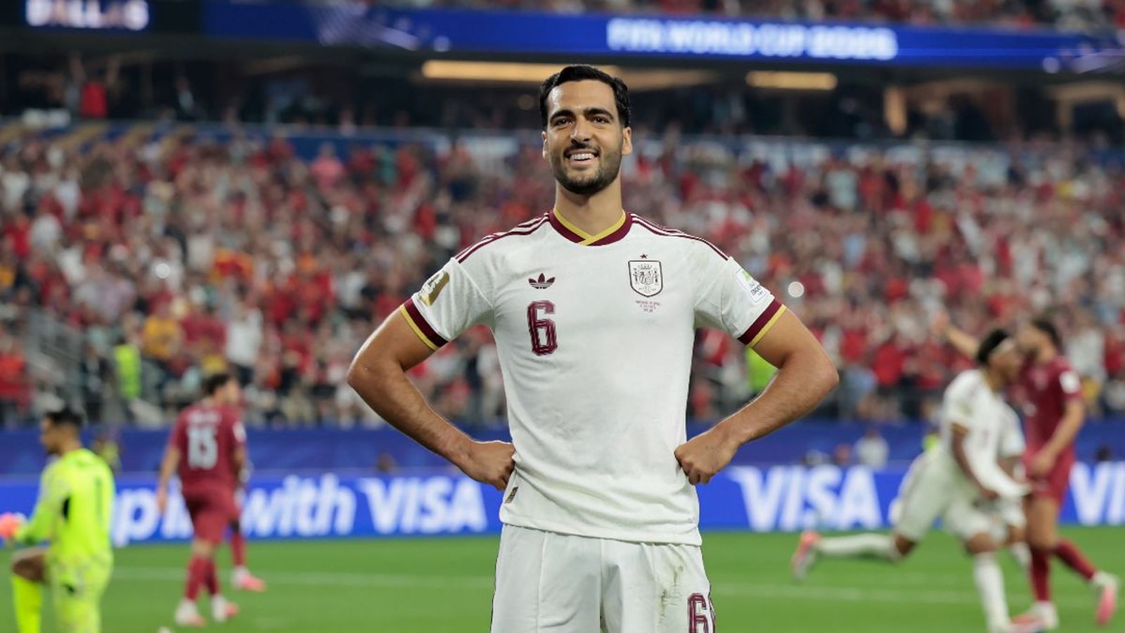 Mikel Merino celebra el tanto aue mete a España en Cuartos de Final del Mundial