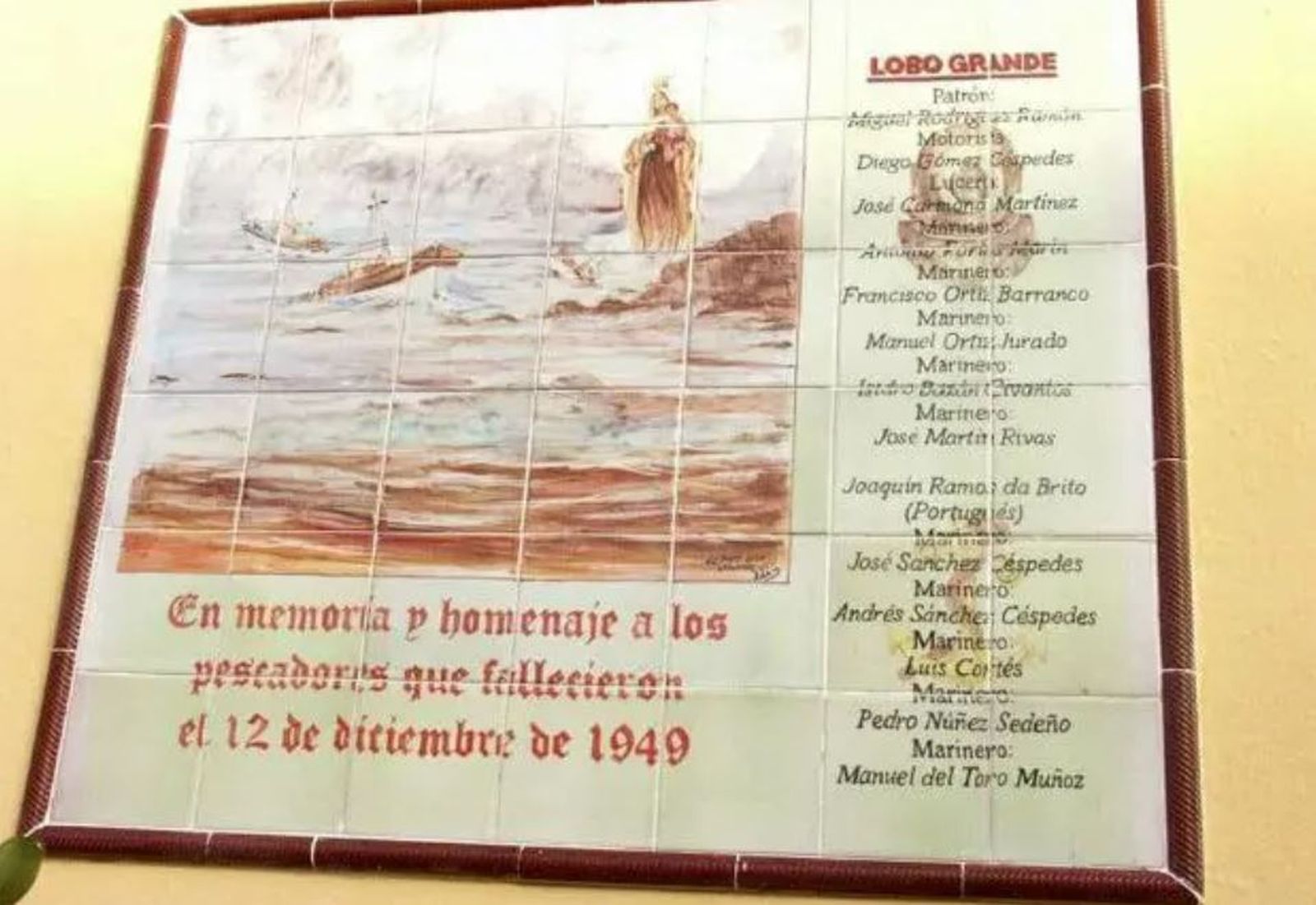 Mosaico que recuerda a la tragedia