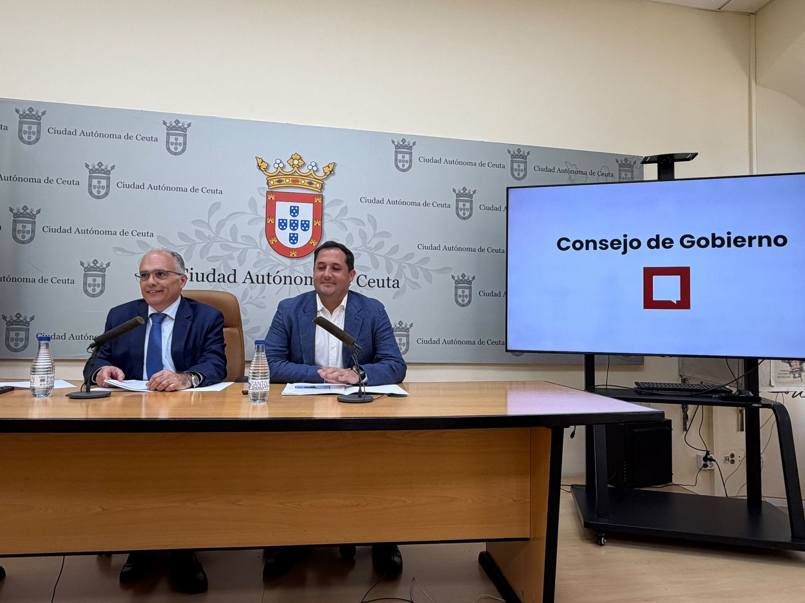 Ramírez y Gaitán este martes en la rueda de prensa tras el Consejo del Gobierno
