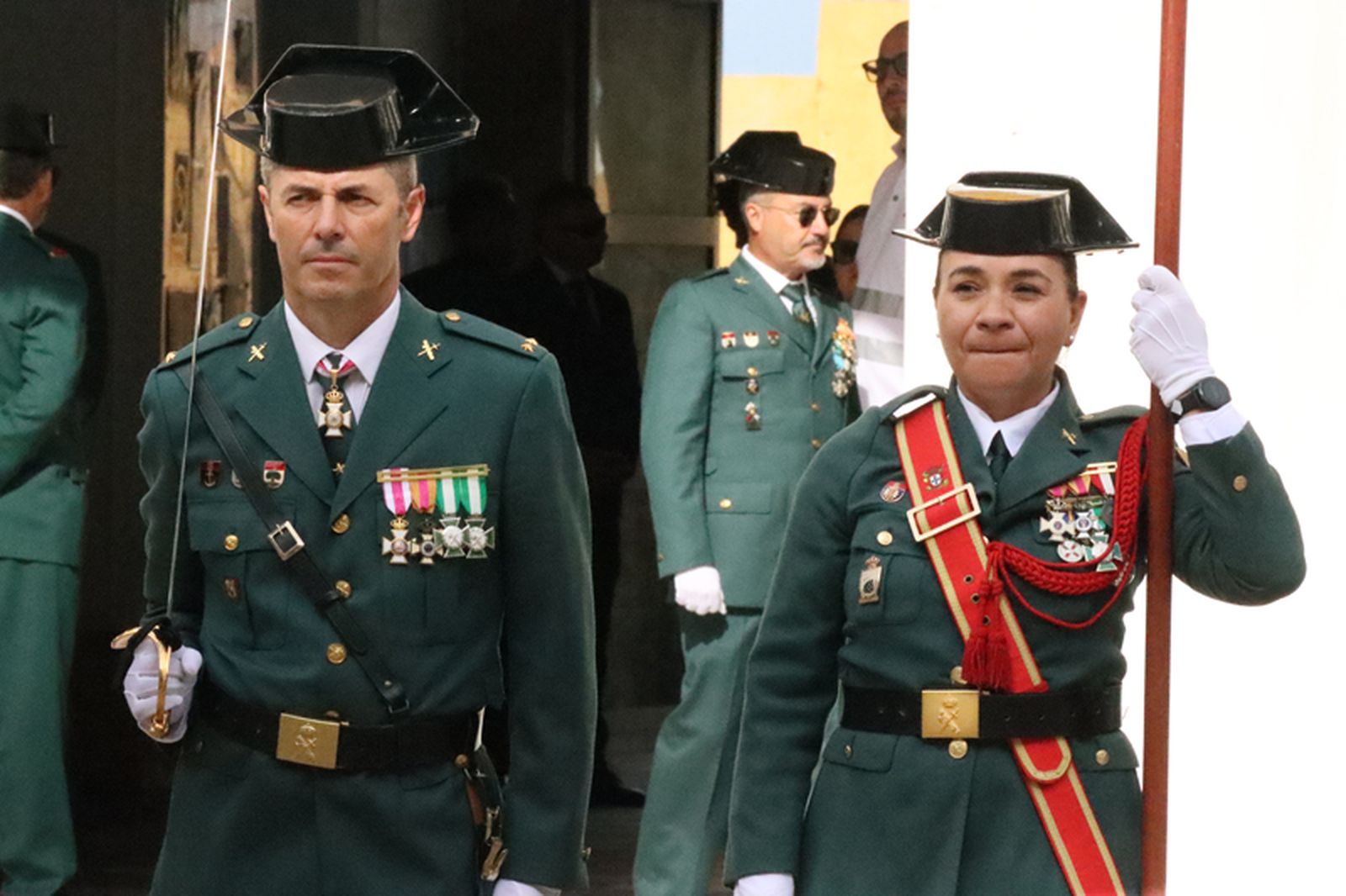 Guardias Civiles durante el acto por la Virgen del Pilar en el Campus Universitario. / FOTO REDUAN