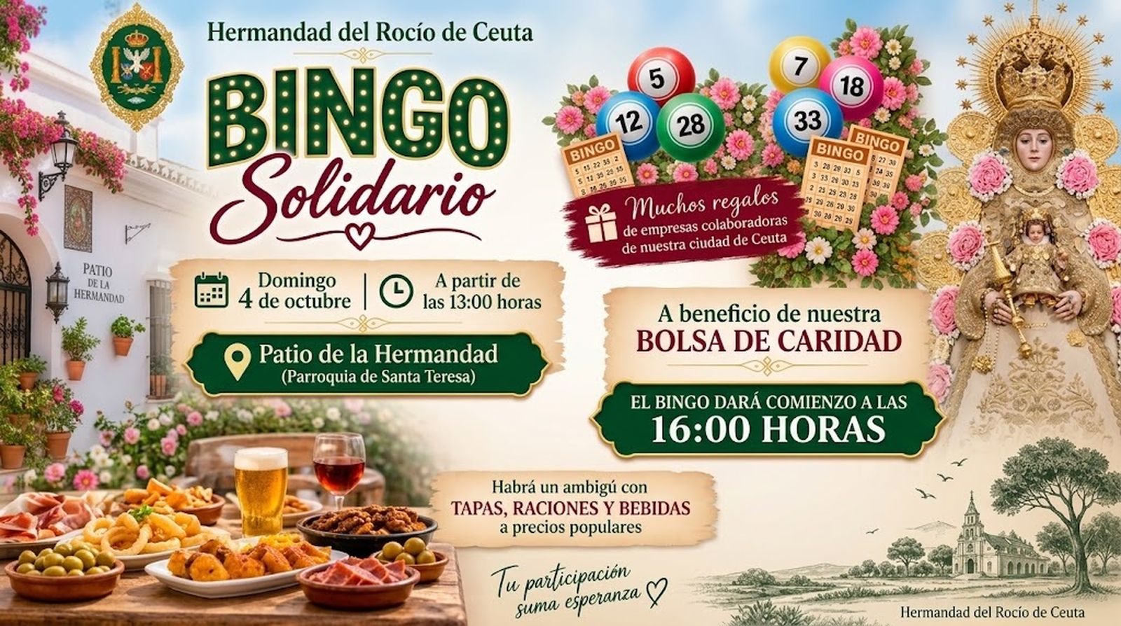 Cartel anunciado del bingo solidario