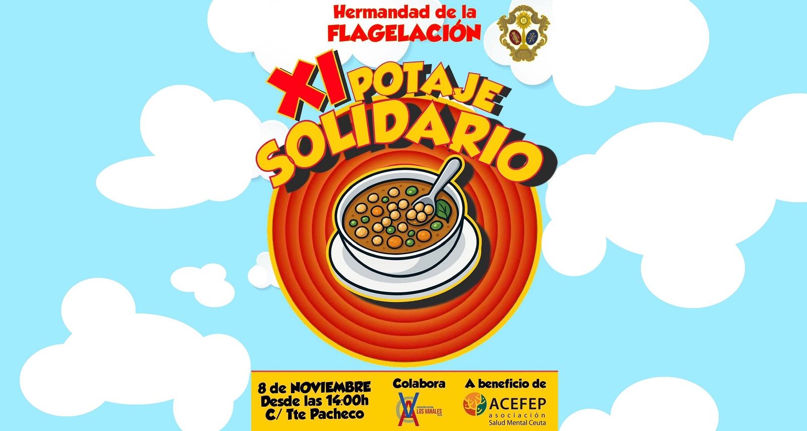 Cartel anunciador del tradicional Potaje Solidario de la Hermandad de la Flagelación
