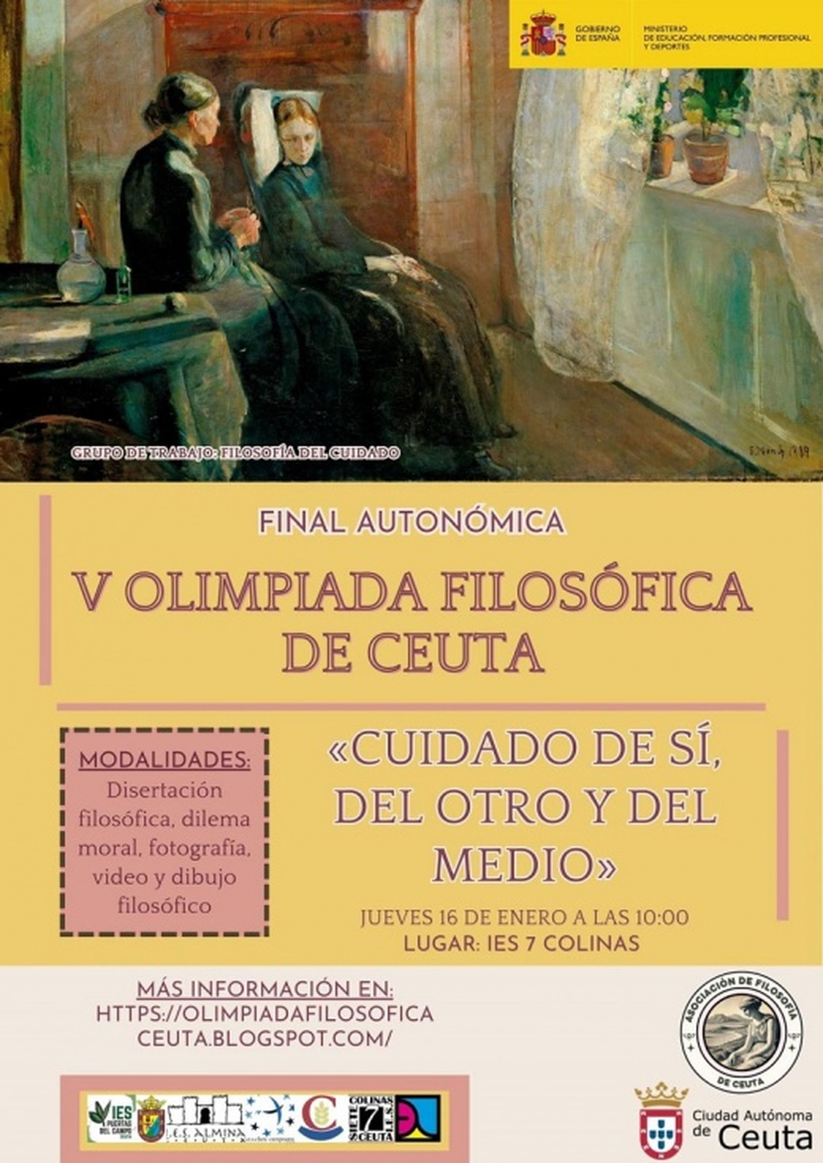 Cartel de la V Olimpiada Filosófica de Ceuta. / FOTO CEDIDA