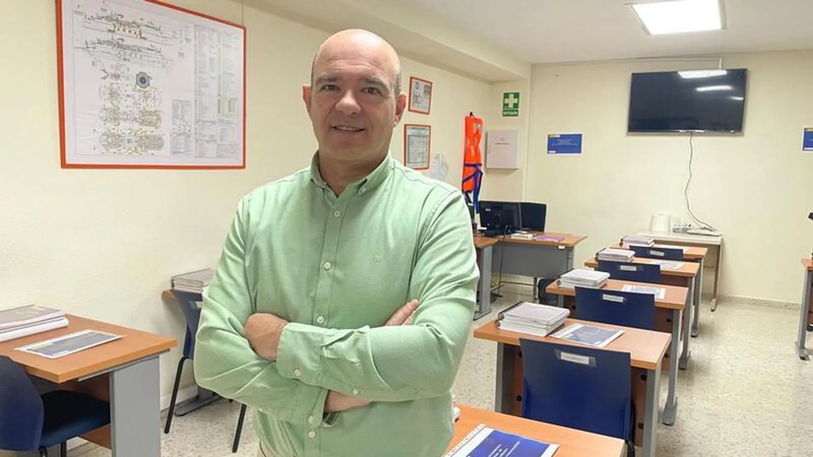 El director provincial del Instituto Social de la Marina en Ceuta, José Antonio Ríos Pavón, en el interior de la Casa del Mar en una foto de archivo