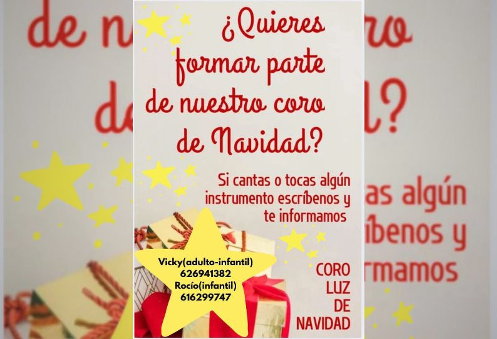 Cartel de llamada a participar en el coro.