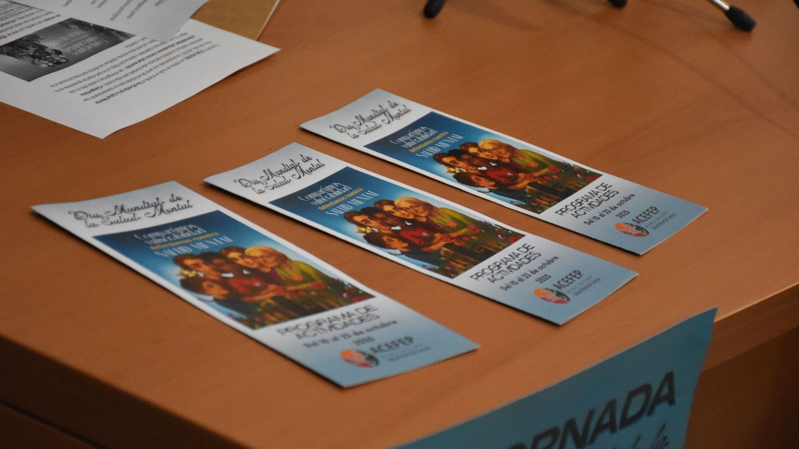 Tríptico con el programa de actividades de ACEFEP por el Día Mundial de la Salud Mental