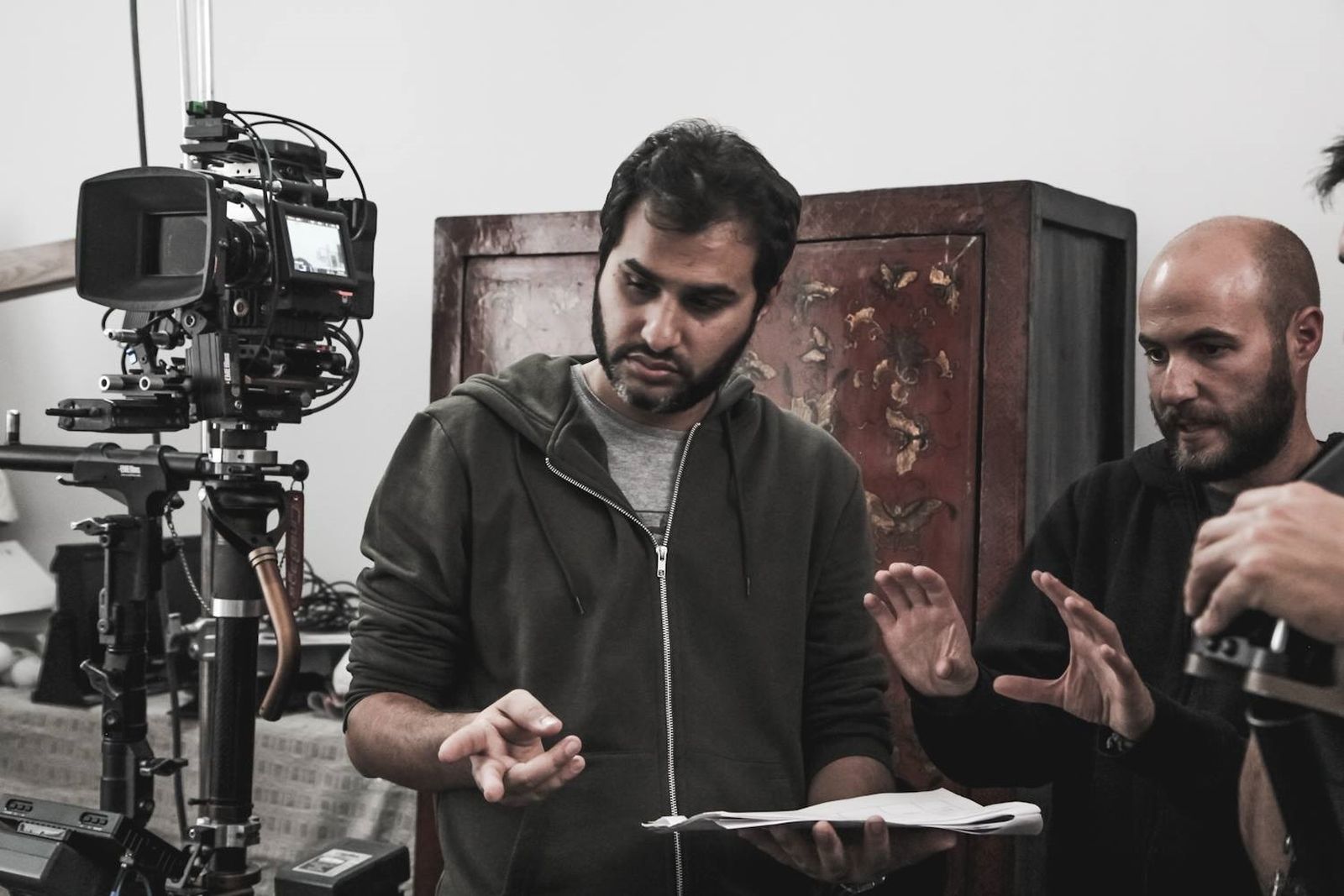 Narwani, en el rodaje de una de sus películas