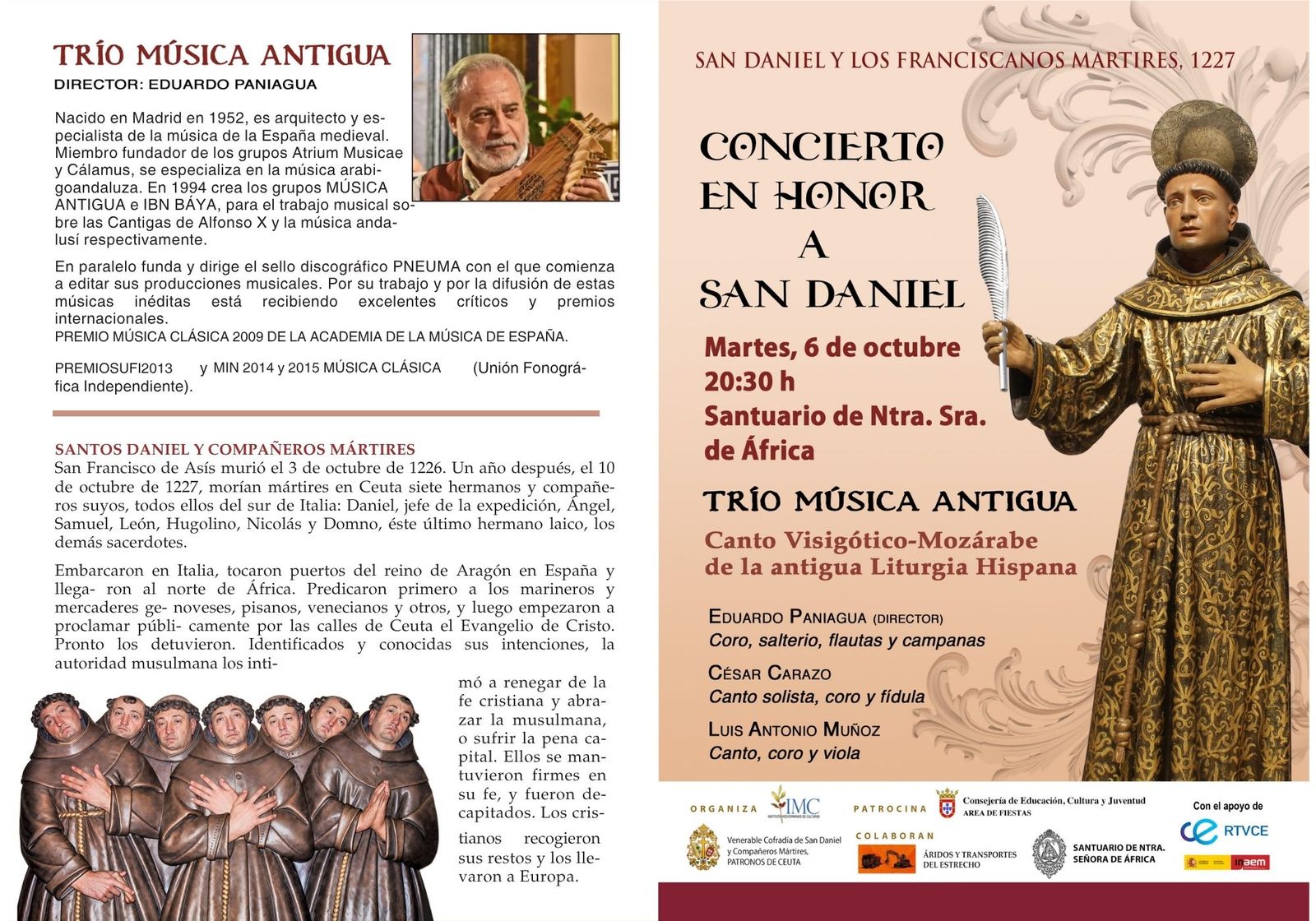 Cartel del concierto en honor a San Daniel