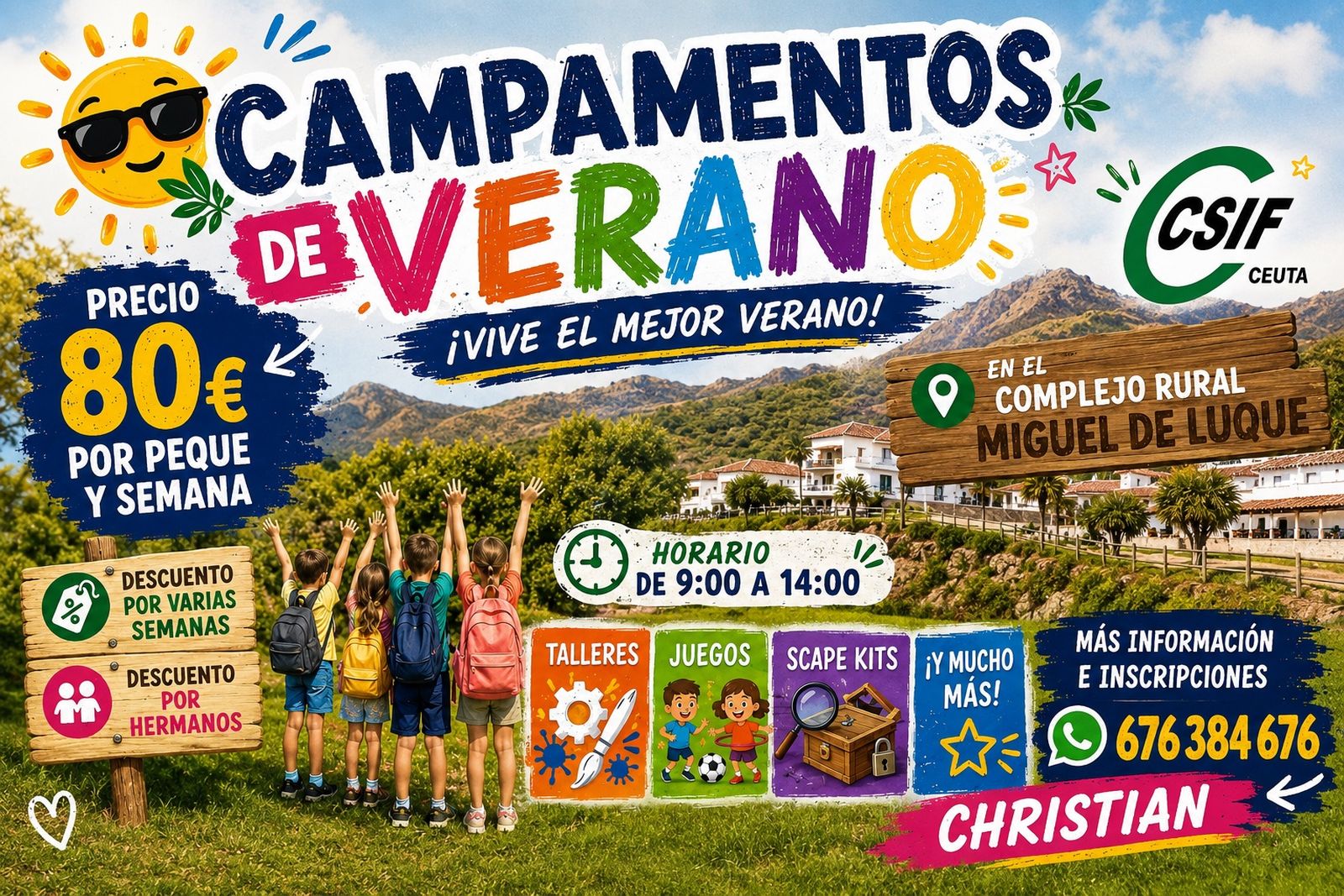 Cartel anunciador del campamento