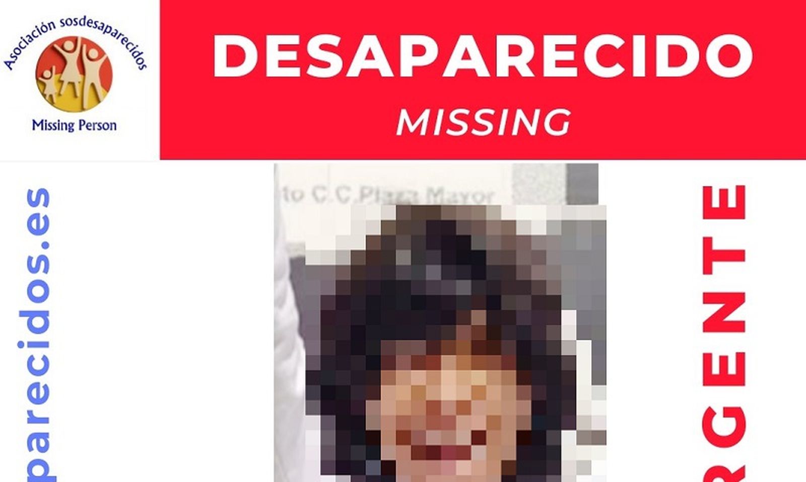 SOS Desaparecidos ha difundido la alerta para tratar de localizar al joven mientras la investigación continúa.